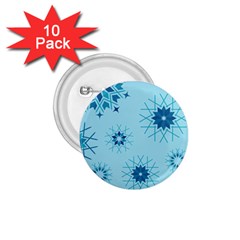 Blue Winter Snowflakes Star 1.75  Buttons (10 pack)