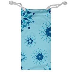 Blue Winter Snowflakes Star Jewelry Bag