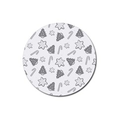 Ginger Cookies Christmas Pattern Rubber Round Coaster (4 Pack)  by Valentinaart