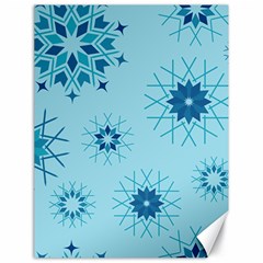 Blue Winter Snowflakes Star Canvas 18  x 24  