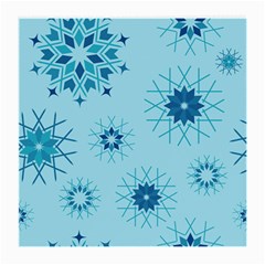 Blue Winter Snowflakes Star Medium Glasses Cloth (2-Side)