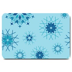 Blue Winter Snowflakes Star Large Doormat 