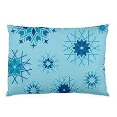 Blue Winter Snowflakes Star Pillow Case