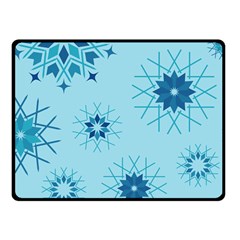 Blue Winter Snowflakes Star Fleece Blanket (Small)