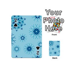 Blue Winter Snowflakes Star Playing Cards 54 (Mini) 