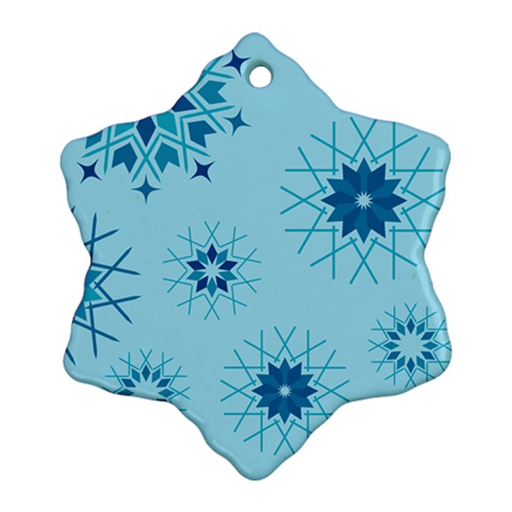 Blue Winter Snowflakes Star Ornament (Snowflake)