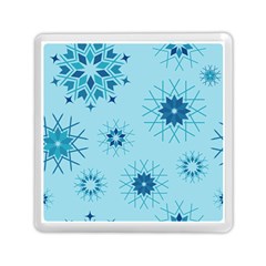 Blue Winter Snowflakes Star Memory Card Reader (Square) 