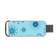 Blue Winter Snowflakes Star Portable USB Flash (One Side)