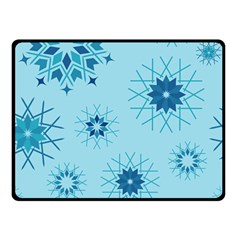 Blue Winter Snowflakes Star Double Sided Fleece Blanket (Small) 