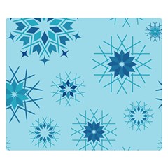 Blue Winter Snowflakes Star Double Sided Flano Blanket (Small) 