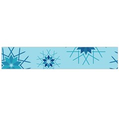 Blue Winter Snowflakes Star Flano Scarf (Large)