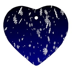 Blue Sky Christmas Snowflake Ornament (heart)