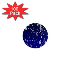 Blue Sky Christmas Snowflake 1  Mini Magnets (100 Pack) 