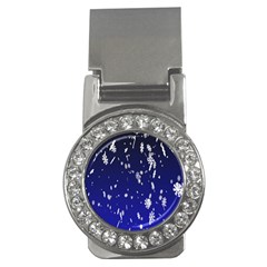 Blue Sky Christmas Snowflake Money Clips (cz)  by Mariart