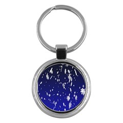 Blue Sky Christmas Snowflake Key Chains (round)  by Mariart