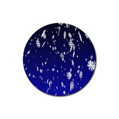 Blue Sky Christmas Snowflake Rubber Round Coaster (4 Pack) 