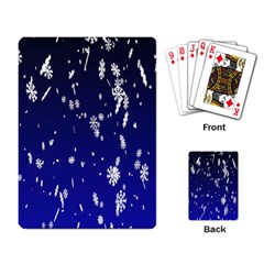 Blue Sky Christmas Snowflake Playing Card by Mariart