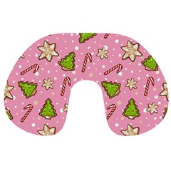 Ginger Cookies Christmas Pattern Travel Neck Pillows by Valentinaart