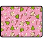 Ginger cookies Christmas pattern Double Sided Fleece Blanket (Large)  80 x60  Blanket Front