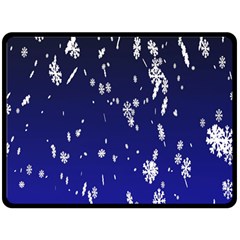 Blue Sky Christmas Snowflake Fleece Blanket (large) 