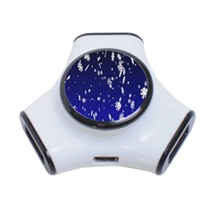 Blue Sky Christmas Snowflake 3-port Usb Hub by Mariart