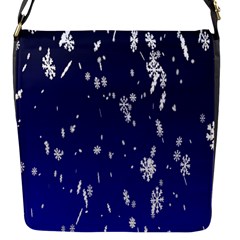 Blue Sky Christmas Snowflake Flap Messenger Bag (s) by Mariart