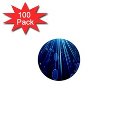 Blue Rays Light Stars Space 1  Mini Magnets (100 Pack)  by Mariart