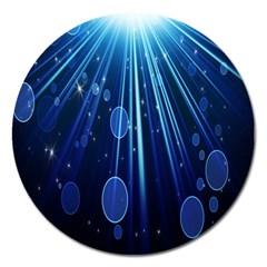 Blue Rays Light Stars Space Magnet 5  (Round)