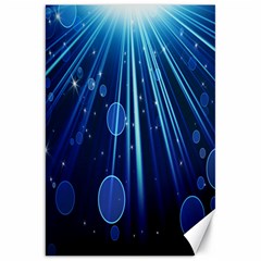 Blue Rays Light Stars Space Canvas 20  x 30  