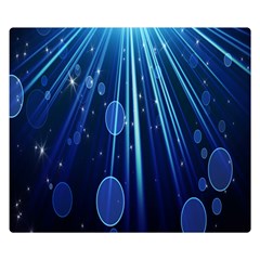 Blue Rays Light Stars Space Double Sided Flano Blanket (Small) 