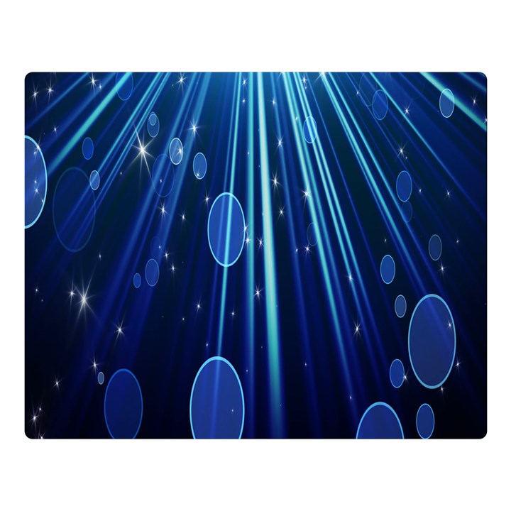 Blue Rays Light Stars Space Double Sided Flano Blanket (Large) 