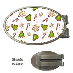 Ginger cookies Christmas pattern Money Clips (Oval) 