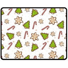 Ginger cookies Christmas pattern Fleece Blanket (Medium) 