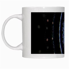 Colorful Hypnotic Circular Rings Space White Mugs