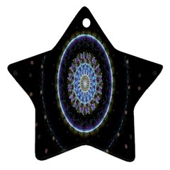 Colorful Hypnotic Circular Rings Space Star Ornament (two Sides) by Mariart