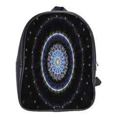 Colorful Hypnotic Circular Rings Space School Bag (large) by Mariart