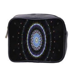 Colorful Hypnotic Circular Rings Space Mini Toiletries Bag 2-side