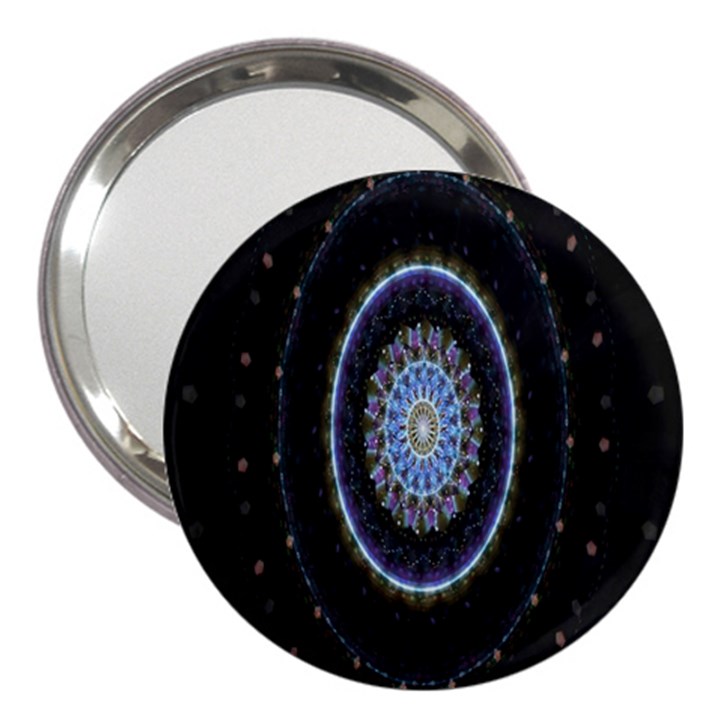 Colorful Hypnotic Circular Rings Space 3  Handbag Mirrors