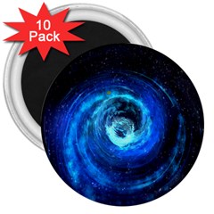 Blue Black Hole Galaxy 3  Magnets (10 Pack) 