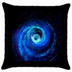 Blue Black Hole Galaxy Throw Pillow Case (black)