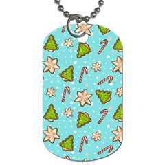 Ginger Cookies Christmas Pattern Dog Tag (one Side) by Valentinaart