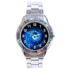 Blue Black Hole Galaxy Stainless Steel Analogue Watch