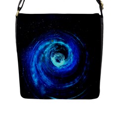 Blue Black Hole Galaxy Flap Messenger Bag (l) 