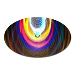 Colorful Glow Hole Space Rainbow Oval Magnet
