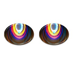 Colorful Glow Hole Space Rainbow Cufflinks (oval)