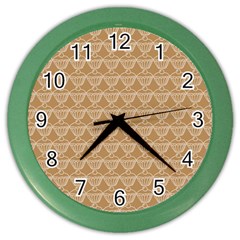 Cake Brown Sweet Color Wall Clocks by Mariart