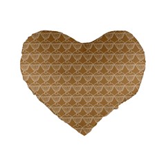 Cake Brown Sweet Standard 16  Premium Flano Heart Shape Cushions