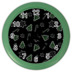 Ginger Cookies Christmas Pattern Color Wall Clocks