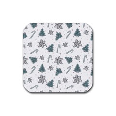 Ginger cookies Christmas pattern Rubber Coaster (Square) 