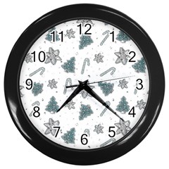 Ginger cookies Christmas pattern Wall Clocks (Black)